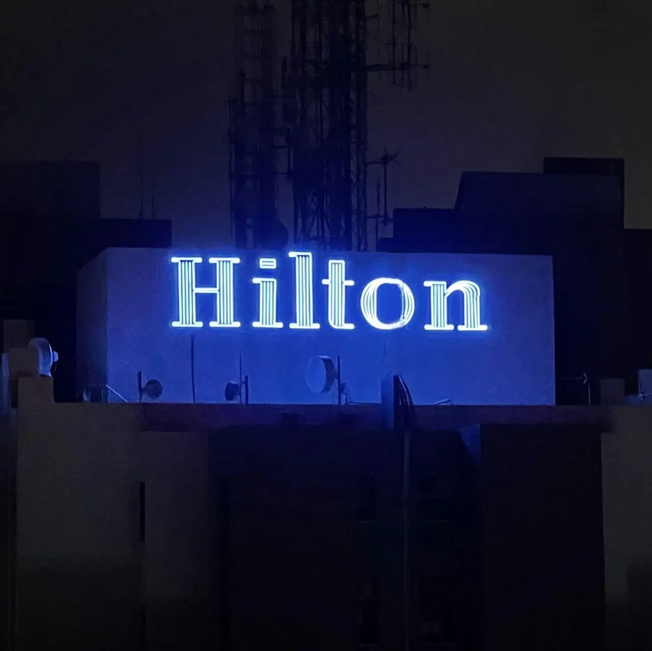 Hilton signage  thunder and neon uae 